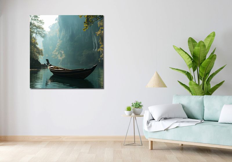 Obraz 100x100cm Samotność na Tafli zdjęcie 2