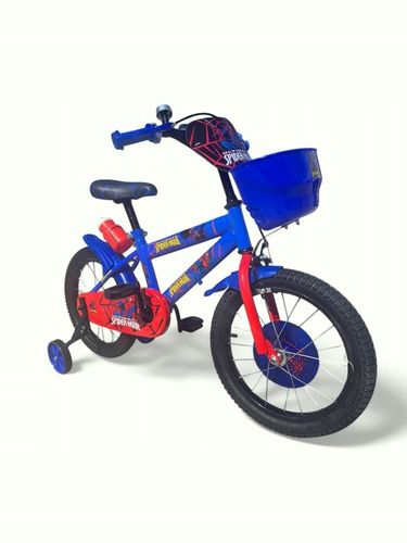 Rower Rowerek Dziecięcy 16 Cali SPIDERMAN Dla Chłopca Kółka Boczne Koszyk na Arena.pl