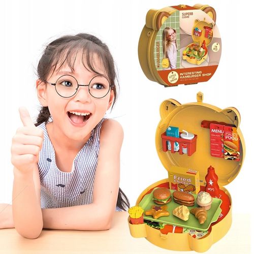 AKCESORIA KUCHENNE FAST FOOD PRZENOŚNY ZABAWA W RESTAURACJĘ DLA DZIECI na Arena.pl