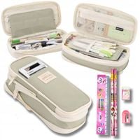 PIÓRNIK Szkolny Dwukomorowy XL rozkładany na przybory Saszetka + GRATIS!