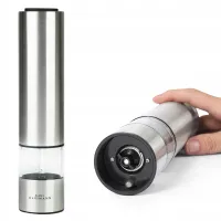 Młynek elektryczny do pieprzu soli stalowy automat srebrny do soli pieprzu