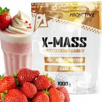 GAINER białko węglowodany NA MASĘ SIŁA truskawkowy PROACTIVE X-Mass 1kg