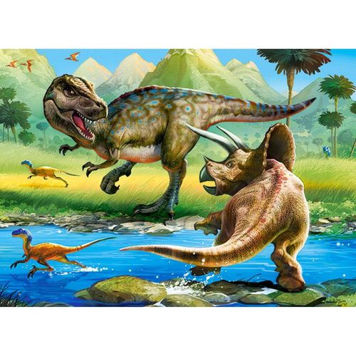 PUZZLE 70 TYRANOSAUR VS TRICER na Arena.pl