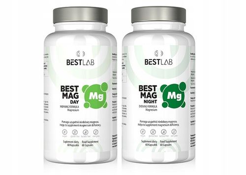 BEST LAB BestMag 120kaps magnez zmęczenie stres Formuła Dzień NOC na Arena.pl