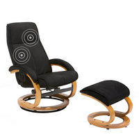 Fotel do masażu podgrzewany z podnóżkiem czarny HERO