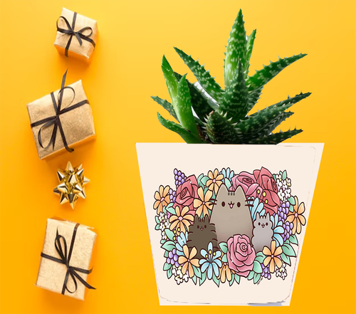 Doniczka do kwiatów/roślin - Pusheen - Kotek na Arena.pl