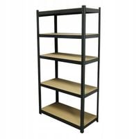 Regał metalowy garażowy magazynowy czarny 180x90x45cm 5 półek x 150kg