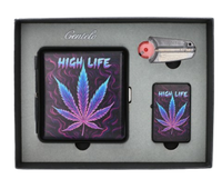 Zestaw na Upominek Gandzia Papierośnica + Zapalniczka + Kamienie i Knot