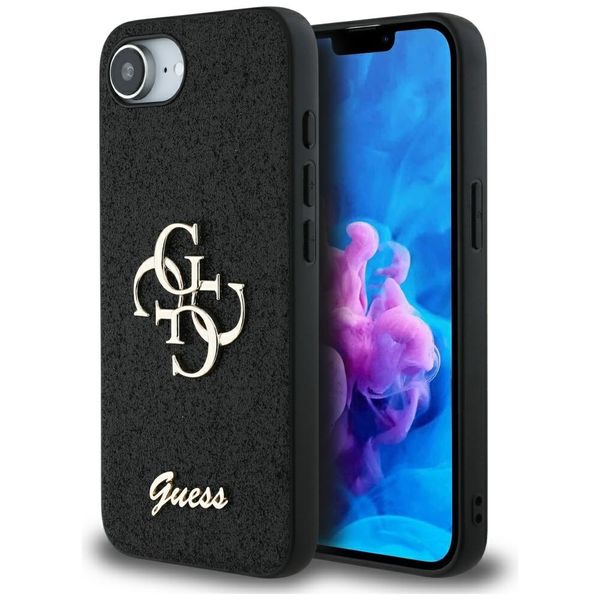 etui guess fixed glitter big 4g do       iphone 16e czarny zdjęcie 1