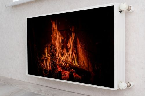 MATA Magnetyczna Na Grzejnika Ogień W Kominku 110cm x 60cm na Arena.pl