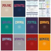 Zestaw komplet zeszytów przedmiotowych szkolnych ze ściągą A5 60k 10szt