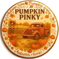 CIASTKO LUKROWANE PUMPKIN CURIOSITY ROZ.M KOŁO JESIEŃ RĘCZNIE ROBIONE