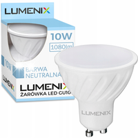 10x Żarówka LED GU10 10W 4500K Biała Neutralna 1080lm 120° Premium CCD