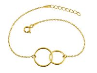 Pozłacana srebrna bransoletka szczęścia gwiazd karma celebrytka kółka kółeczka srebro 925 FN246B