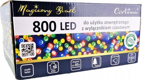 LAMPKI CHOINKOWE 800 LED TIMER ATEST ZEWNĘTRZNE NA CHOINKĘ CHOINKA na Arena.pl