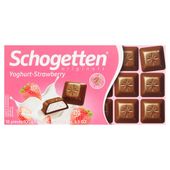 Schogetten Czekolada mleczna z nadzieniem jogurtowo-truskawkowym 100 g