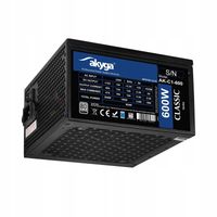 Zasilacz ATX 600W Akyga AK-C1-600 P4+4 2x PCI-E 6+2 pin 5x SATA 3x Molex AP