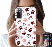 ETUI DO XIAOMI NOTE 10 PRO - PSIE ŁAPKI NA BIAŁYM TLE, PIES, KOT, MIŚ