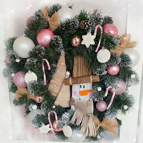 HANDMADE 50 Wianek Mikołaj świąteczny wieniec stroik na drzwi skrzat worek na Arena.pl