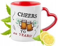 20 Urodziny Czerwony Z Uszkiem W Kształcie Serca Na Prezent