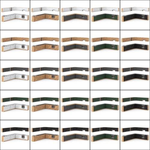 Kuchnia Narożna Pojemna Z Blatem 6.8m Biała Butelkowa Zieleń San Sebastian na Arena.pl