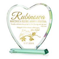 STATUETKA serce PREZENT na 40 RUBINOWĄ ROCZNICĘ ŚLUBU GRAWER