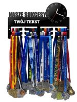 Wieszak na medale z zegarem NASZE SUKCESY twoje imię dowolny tekst 500.1