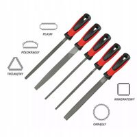 Pilnki do metalu DEDRA Zestaw pilników 5 szt 200mm Różne kształty