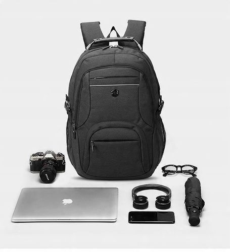 Plecak miejski turystyczny czarny usztywniany tył Aoking 32L z linką na Arena.pl