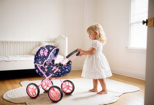 KINDERPLAY WÓZEK DLA LALEK GŁĘBOKI GONDOLA SKŁADANY DASZEK MIĘKKIE KOŁA na Arena.pl