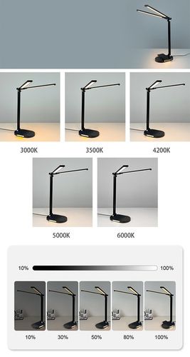 Podwójna Lampka Biurkowa LED Lampa na Biurko Kreślarska 24W Aluminium na Arena.pl