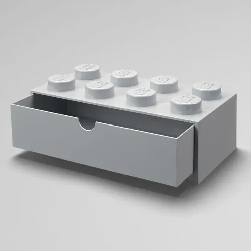 Pojemnik klocek z szufladą Lego Brick 8 Desk Drawer szary na Arena.pl