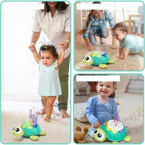 UCIEKAJĄCY PEŁZAJĄCY żółw INTERAKTYWNA ZABAWKA CHODZĄCY MUZYKA i projekcją na Arena.pl