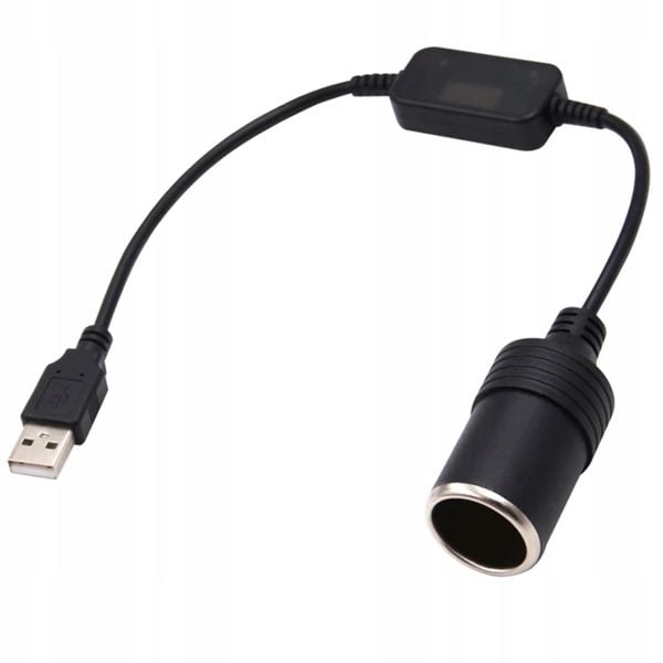 ADAPTER KONWERTER z USB na GNIAZDO ZAPALNICZKI 12V zdjęcie 1