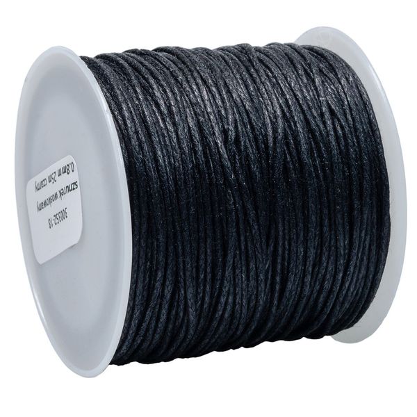 SZNUREK bawełniany woskowany 0.8mm 25m czarny zdjęcie 1