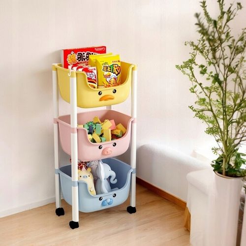PLASTIKOWY POJEMNIK REGAŁ KOSZ NA ZABAWKI 3 SZUFLADY na Arena.pl
