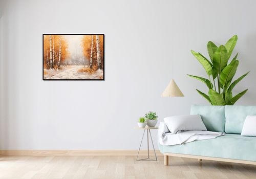 Plakat 80x60cm Jesienne Brzozy na Arena.pl