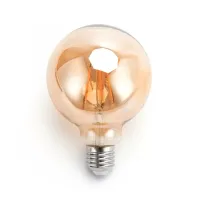 Żarówka LED Filament G95 E27 8W 720lm 2200K bursztynowa do salonu energoszczędna