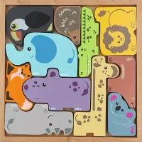 Drewniana łamigłówka Zoo