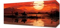 Obraz 40x20cm Zachód Słońca na Prerii