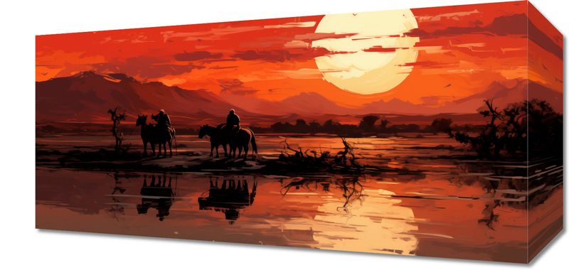 Obraz 40x20cm Zachód Słońca na Prerii zdjęcie 1