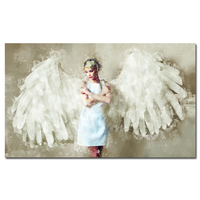obraz ANIOŁ 1 beż - 120 x70cm miłość  design na płótnie kobieta