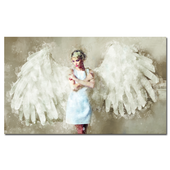 obraz ANIOŁ 1 beż - 120 x70cm miłość  design na płótnie kobieta