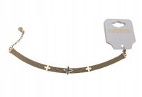 Piękna bransoletka celebrytka trzy kwiatki kolor złoty