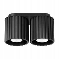 Sollux Lighting AURA plafon czarny owalny 21cm 2xGU10 IP20