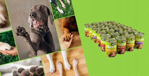 Mokra karma dla psa Hero MIX SMAKÓW kawałki w galaretce 24 x 400g 9,6 kg na Arena.pl