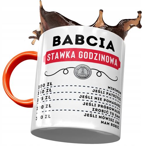 Kubek Pomarańczowy Dla Babci Babuni Na Dzień Babci Z Nadrukiem Ze Zdjęciem na Arena.pl