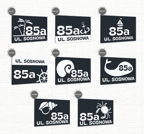 Tabliczka Tablica ADRESOWA ANTRACYT DIBOND 30x20 numer domu ul. dużo wzorów na Arena.pl