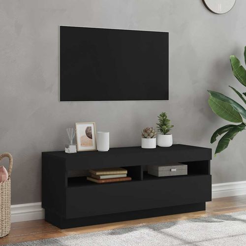 Szafka pod TV z oświetleniem LED, czarna, 100x35x40 cm na Arena.pl
