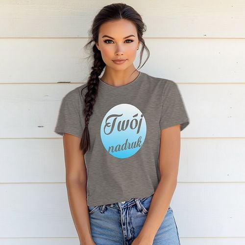 Damska bawełniana koszulka z Twoim nadrukiem - szara XXL na Arena.pl